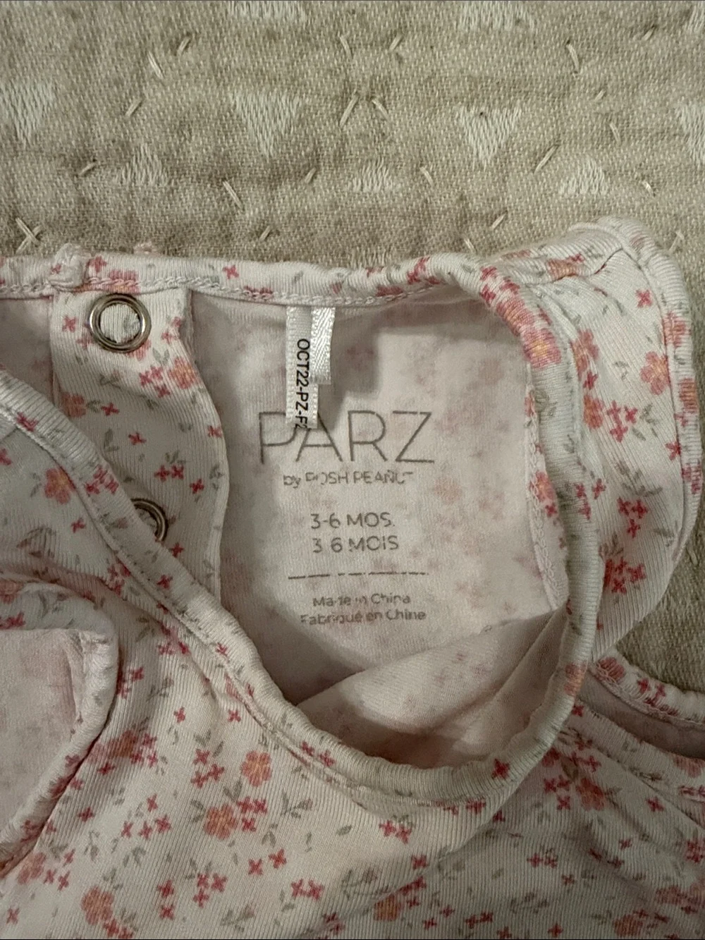 Posh Peanut Pink Floral Ruffle Diaper Cover Romper